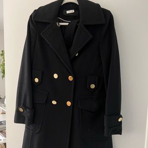 Elie Tahari Black Wool Coat Size 8